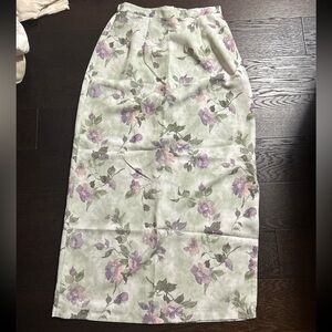 long green floral skirt